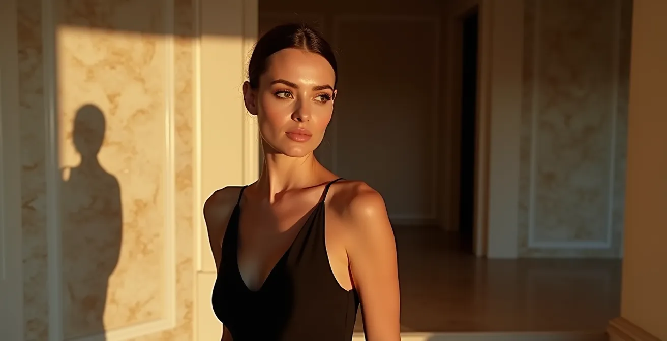 Maquillaje ahumado sofisticado para evento con vestido negro