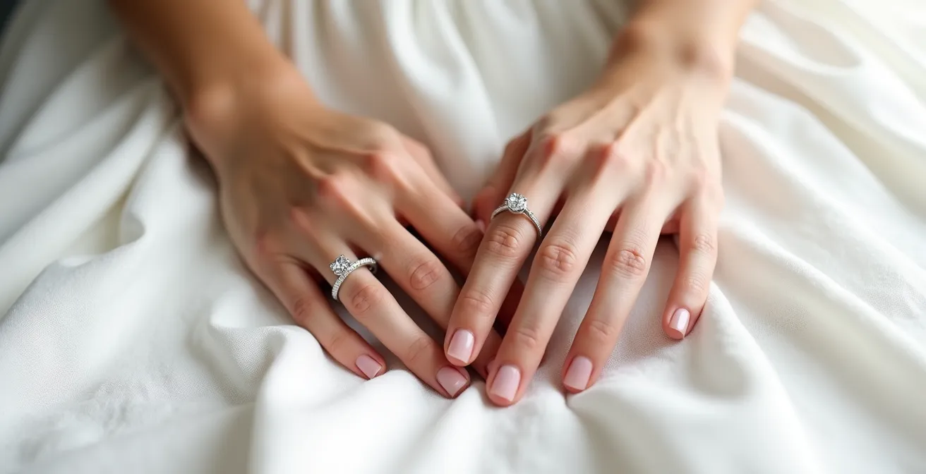 Comparación lado a lado de anillo con engaste en garra y engaste en bisel