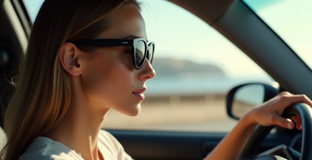 Comparación visual de diferentes estilos de monturas de gafas para conducción segura