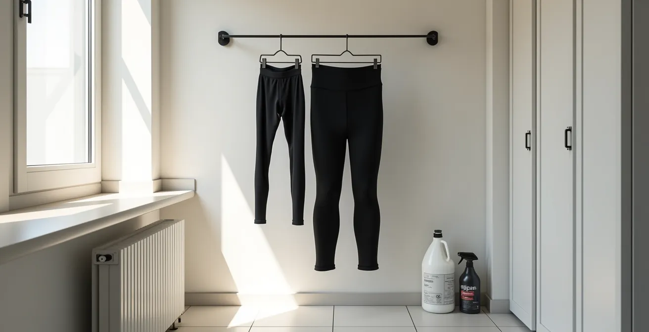 Proceso de lavado correcto de leggings de compresión en ambiente doméstico español