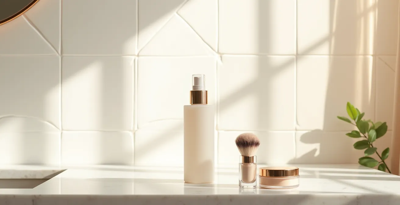 Técnica del sándwich de hidratación con spray fijador antes del polvo